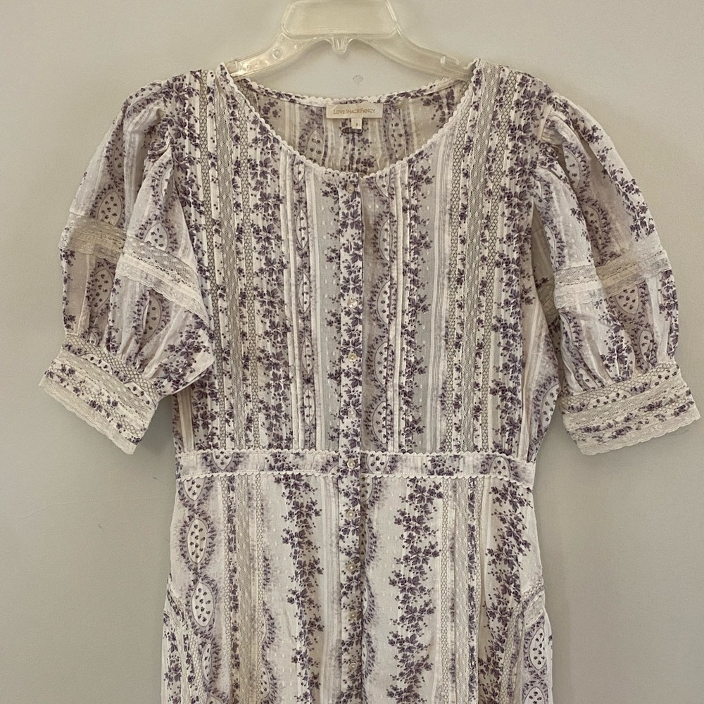 LoveShackFancy Purple Lace Dress